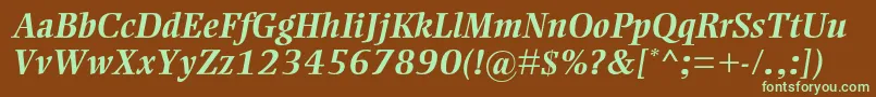 EllingtonmtstdBolditalic Font – Green Fonts on Brown Background