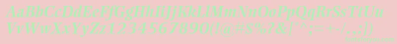 EllingtonmtstdBolditalic Font – Green Fonts on Pink Background