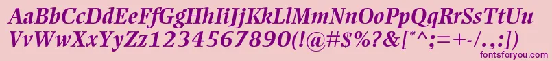 EllingtonmtstdBolditalic Font – Purple Fonts on Pink Background