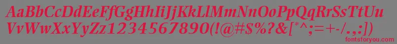 EllingtonmtstdBolditalic Font – Red Fonts on Gray Background