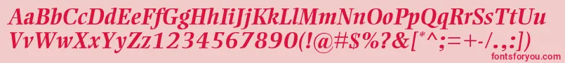 EllingtonmtstdBolditalic-Schriftart – Rote Schriften auf rosa Hintergrund