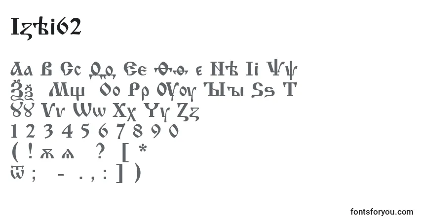 Czcionka Izhit62 – alfabet, cyfry, specjalne znaki