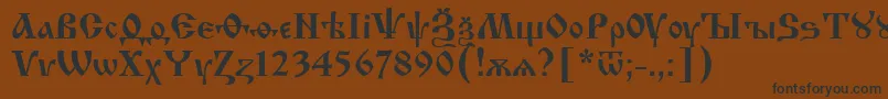 Шрифт Izhit62 – чёрные шрифты на коричневом фоне