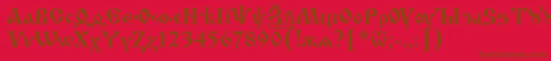 Izhit62 Font – Brown Fonts on Red Background