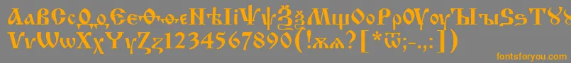 Izhit62-Schriftart – Orangefarbene Schriften auf grauem Hintergrund