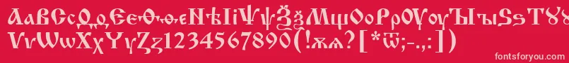 Izhit62 Font – Pink Fonts on Red Background