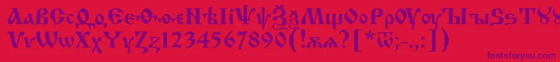 Izhit62 Font – Purple Fonts on Red Background
