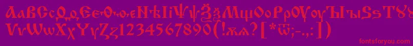 Izhit62 Font – Red Fonts on Purple Background