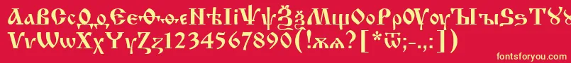 Шрифт Izhit62 – жёлтые шрифты на красном фоне