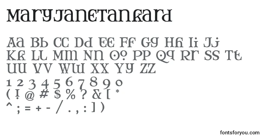 A fonte MaryJaneTankard – alfabeto, números, caracteres especiais