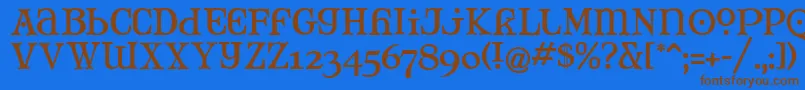 MaryJaneTankard Font – Brown Fonts on Blue Background