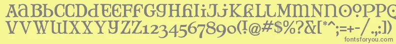 フォントMaryJaneTankard – 黄色の背景に灰色の文字