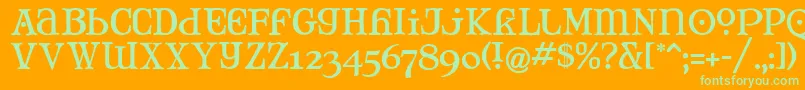 MaryJaneTankard Font – Green Fonts on Orange Background