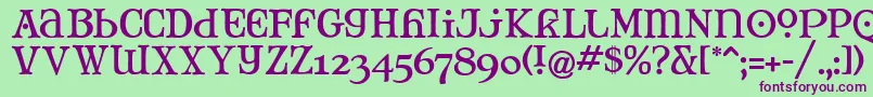 MaryJaneTankard Font – Purple Fonts on Green Background