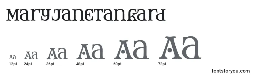 Размеры шрифта MaryJaneTankard
