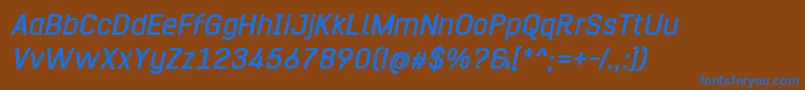 HurufoNumeroBoldItalic Font – Blue Fonts on Brown Background