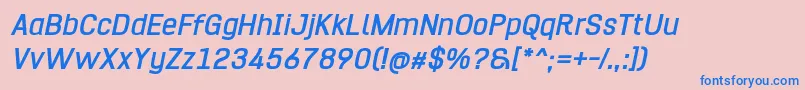 HurufoNumeroBoldItalic Font – Blue Fonts on Pink Background
