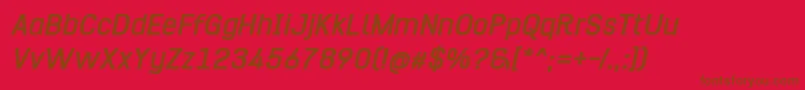 HurufoNumeroBoldItalic Font – Brown Fonts on Red Background