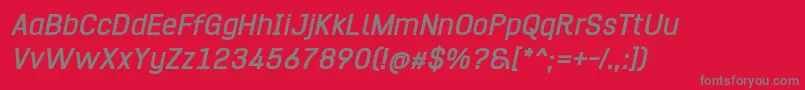 HurufoNumeroBoldItalic Font – Gray Fonts on Red Background