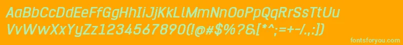 HurufoNumeroBoldItalic Font – Green Fonts on Orange Background