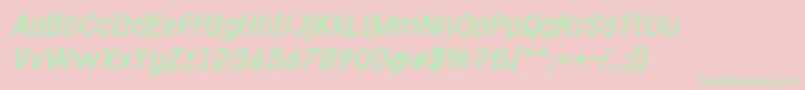 HurufoNumeroBoldItalic Font – Green Fonts on Pink Background
