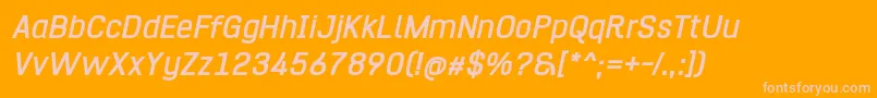 HurufoNumeroBoldItalic Font – Pink Fonts on Orange Background