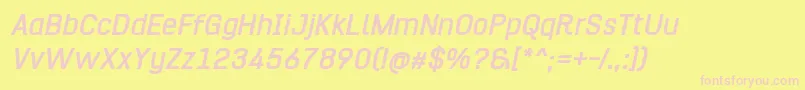HurufoNumeroBoldItalic Font – Pink Fonts on Yellow Background