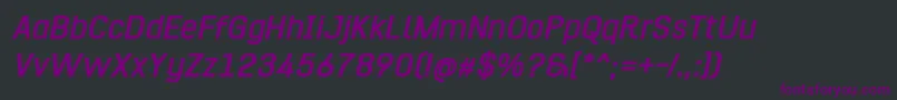HurufoNumeroBoldItalic Font – Purple Fonts on Black Background