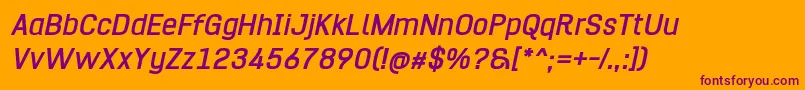 HurufoNumeroBoldItalic Font – Purple Fonts on Orange Background