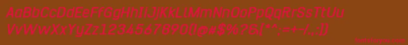 HurufoNumeroBoldItalic Font – Red Fonts on Brown Background