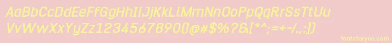 HurufoNumeroBoldItalic Font – Yellow Fonts on Pink Background