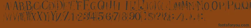 Ticketcapitals Repressed Font – Black Fonts on Brown Background
