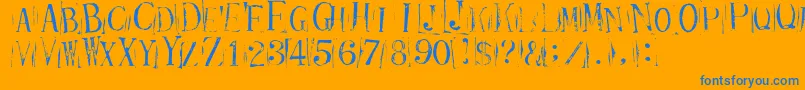 Ticketcapitals Repressed Font – Blue Fonts on Orange Background