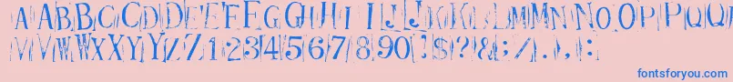 Ticketcapitals Repressed Font – Blue Fonts on Pink Background