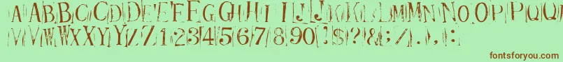 Ticketcapitals Repressed Font – Brown Fonts on Green Background