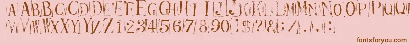Ticketcapitals Repressed Font – Brown Fonts on Pink Background