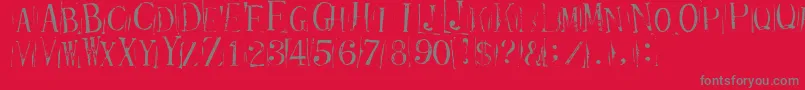 Ticketcapitals Repressed Font – Gray Fonts on Red Background