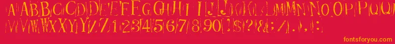 Ticketcapitals Repressed Font – Orange Fonts on Red Background