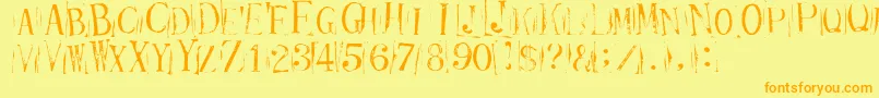 Ticketcapitals Repressed Font – Orange Fonts on Yellow Background