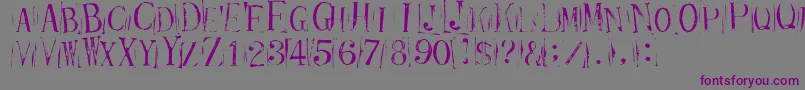 Ticketcapitals Repressed Font – Purple Fonts on Gray Background