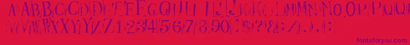 Ticketcapitals Repressed Font – Purple Fonts on Red Background