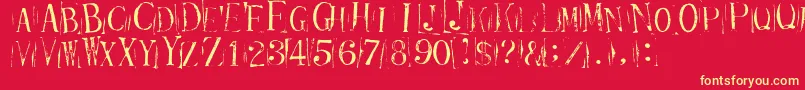 Ticketcapitals Repressed Font – Yellow Fonts on Red Background