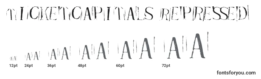 Размеры шрифта Ticketcapitals Repressed