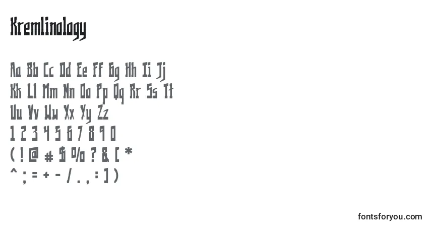 Czcionka Kremlinology – alfabet, cyfry, specjalne znaki