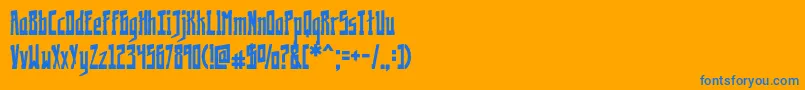 Kremlinology Font – Blue Fonts on Orange Background