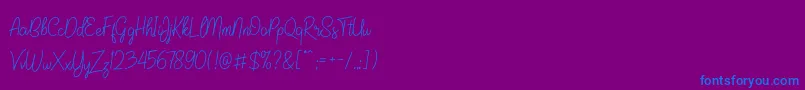 JaliscoDemo-Schriftart – Blaue Schriften auf violettem Hintergrund