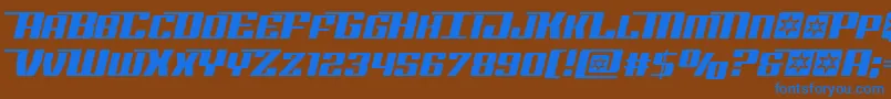 Rocketpophalfital Font – Blue Fonts on Brown Background