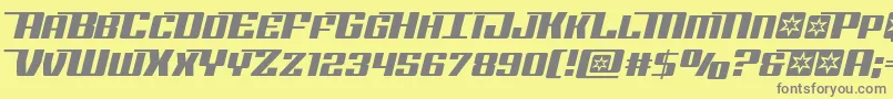 フォントRocketpophalfital – 黄色の背景に灰色の文字