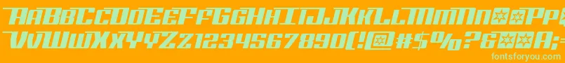 Rocketpophalfital Font – Green Fonts on Orange Background