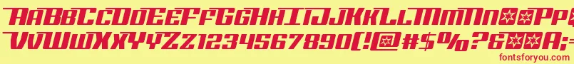 Rocketpophalfital Font – Red Fonts on Yellow Background